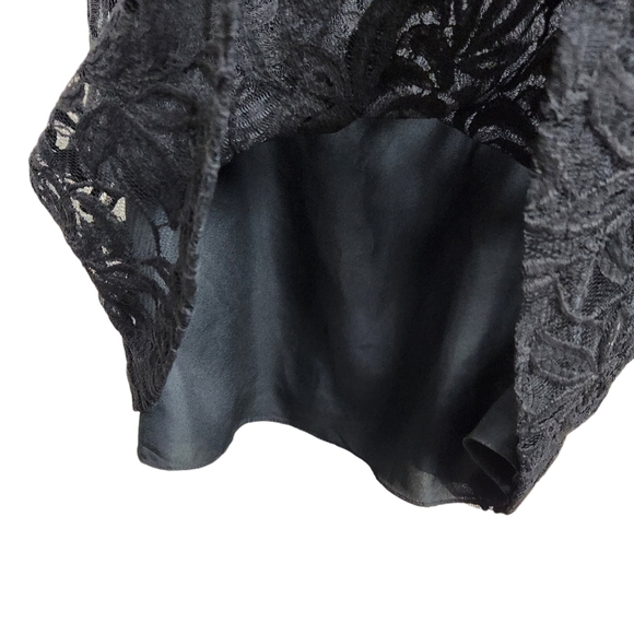 Vintage Dessy Collection Vivian Diamond Black Dress Floral Lace Women's Size 6 2 - Picture 10 of 12